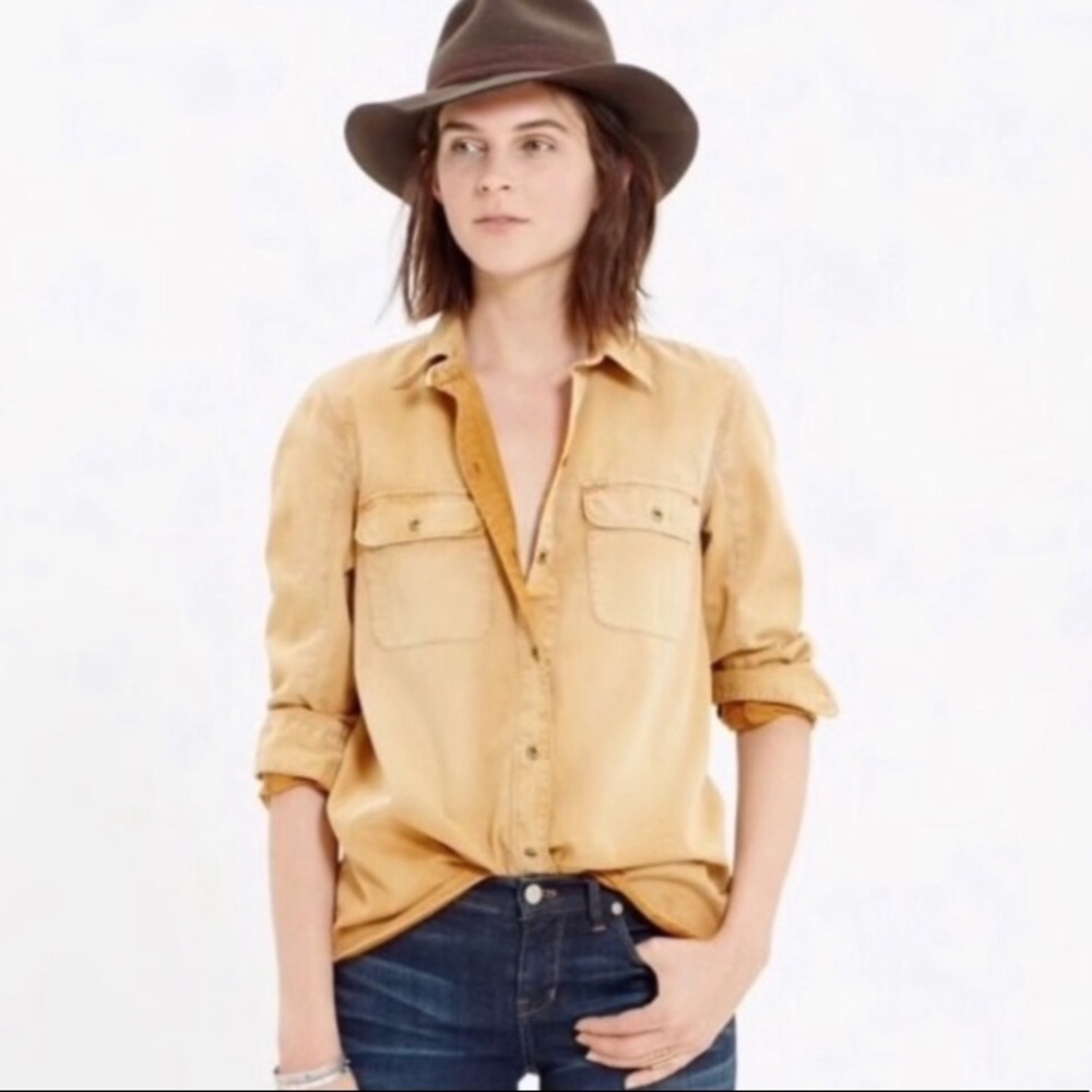 Madewell Tomboy Workshirt Mustard Yellow Goldenrod